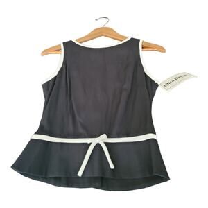 Ultra Dress Blouse Women's Size 10 Black Sleeveless Button NWT‎